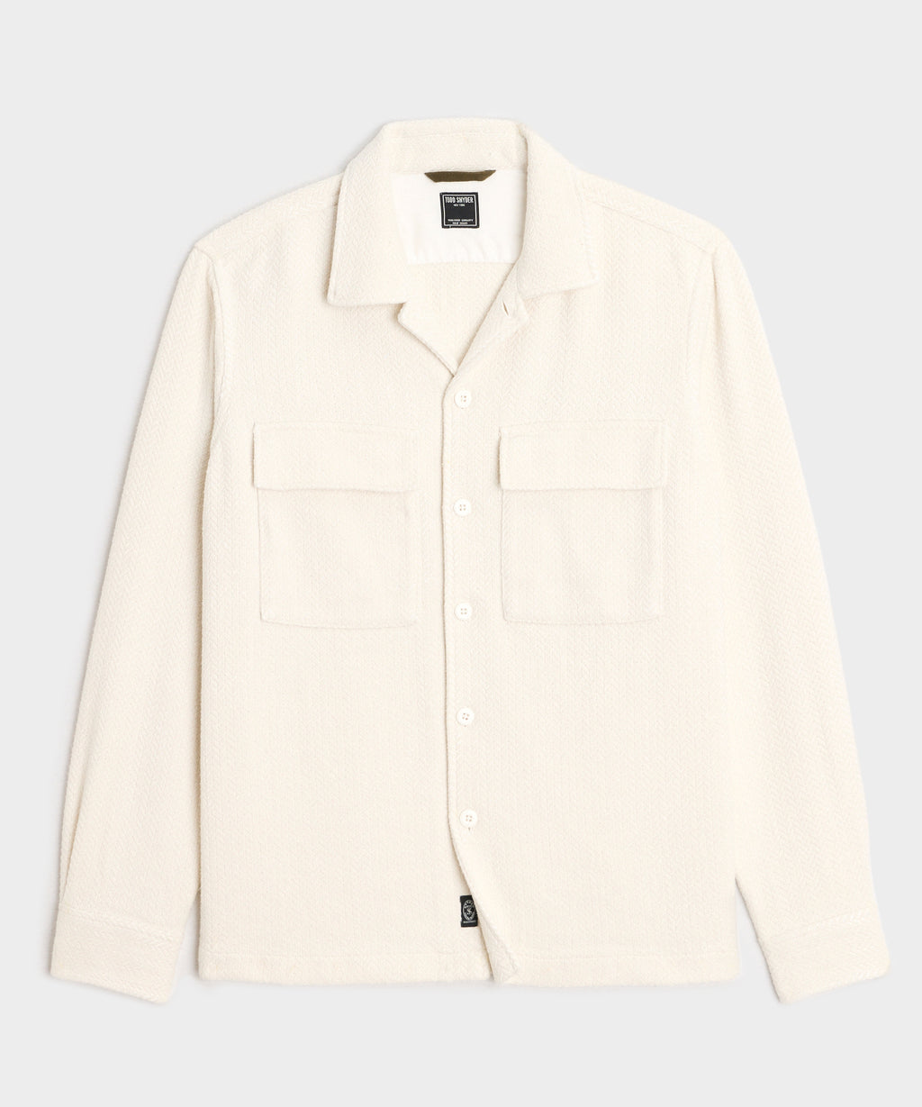 Linen-Cotton Textured Shirt Jacket
