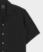 Relaxed Basketweave Camp Collar Shirt