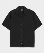 Relaxed Basketweave Camp Collar Shirt