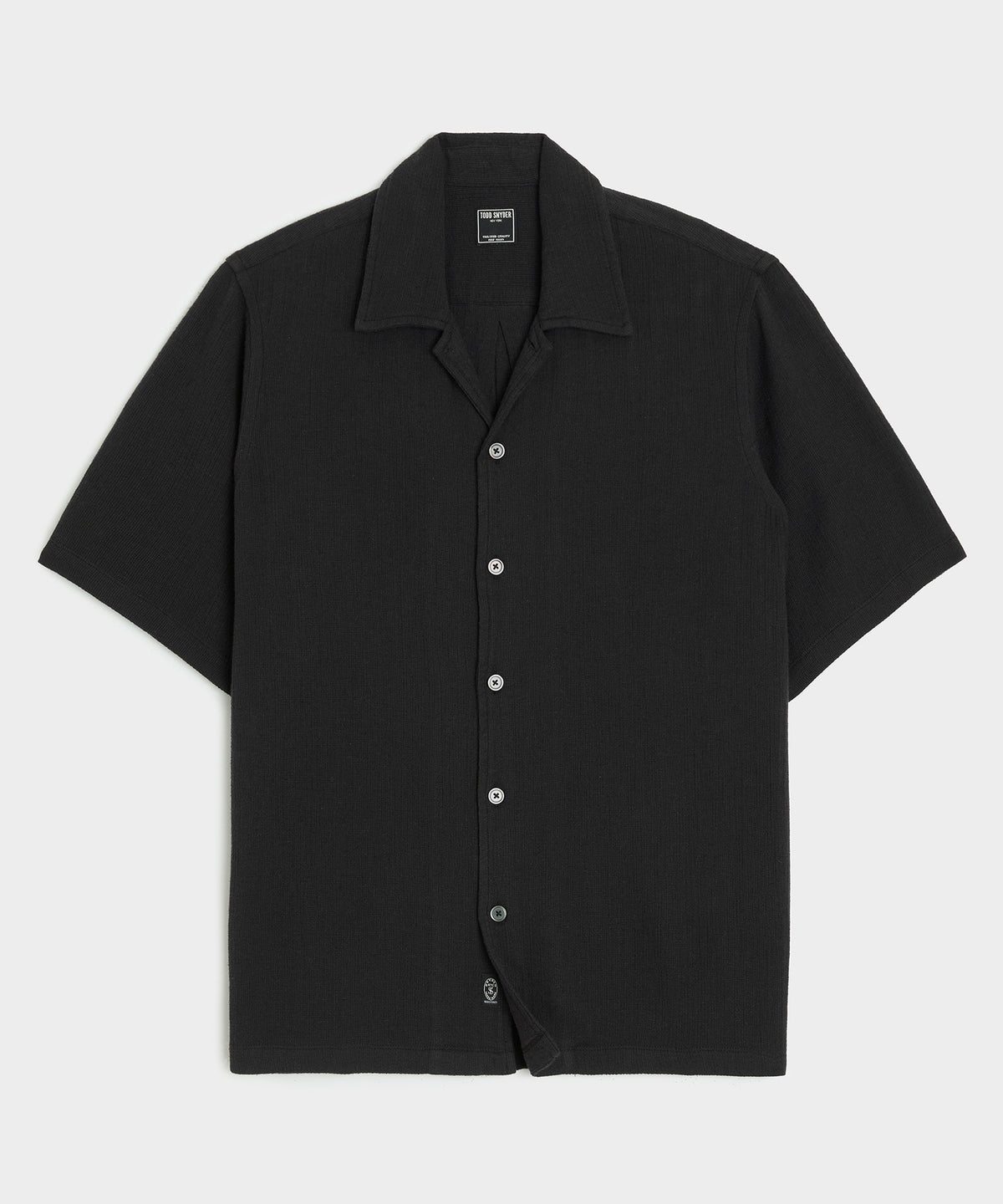 Relaxed Basketweave Camp Collar Shirt