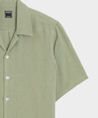Relaxed Basketweave Camp Collar Shirt