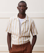 Cropped Cotton Summerweight Camp Collar Shirt
