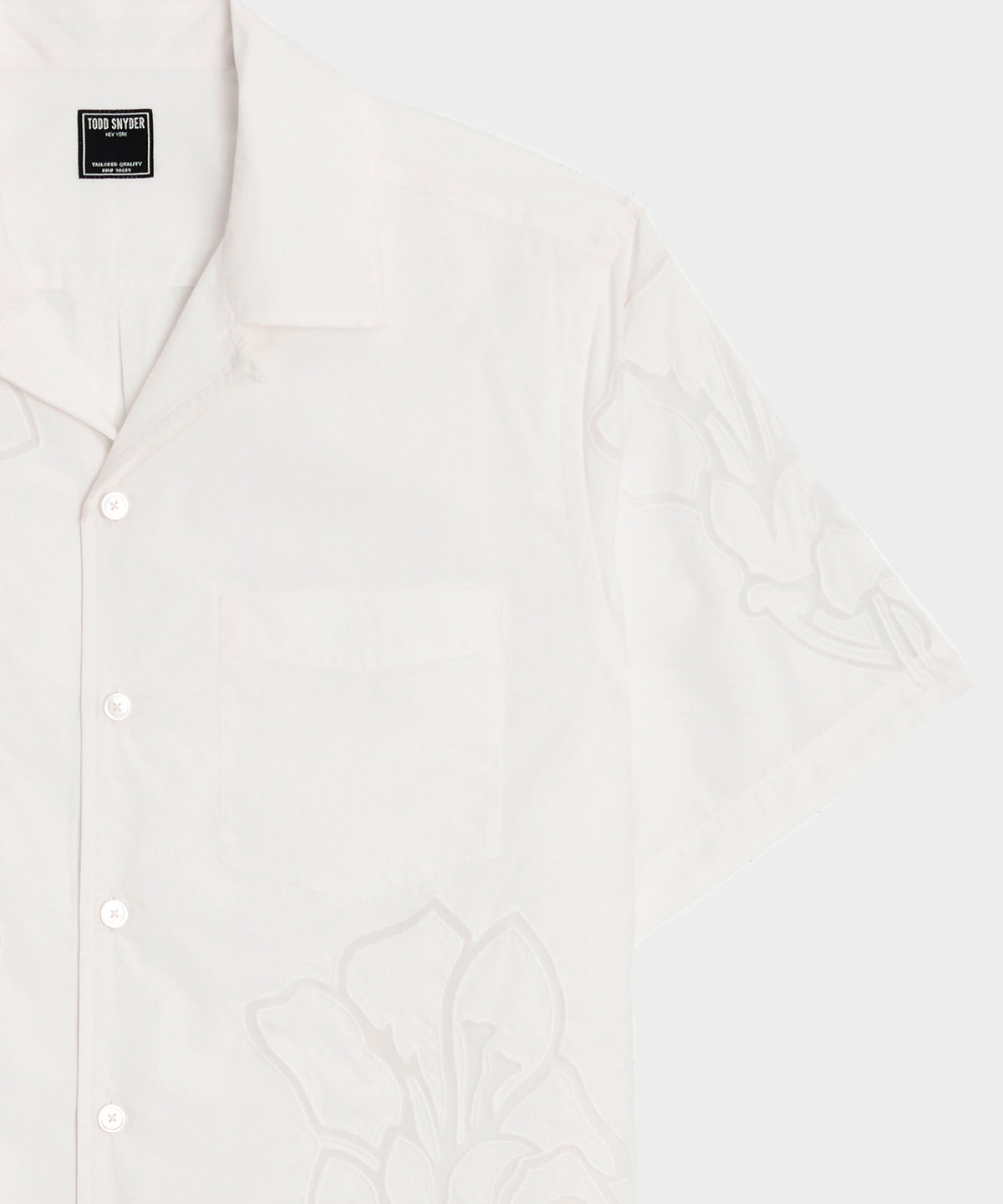 Cropped Cotton Camp Collar Shirt