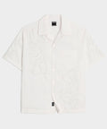 Cropped Cotton Camp Collar Shirt