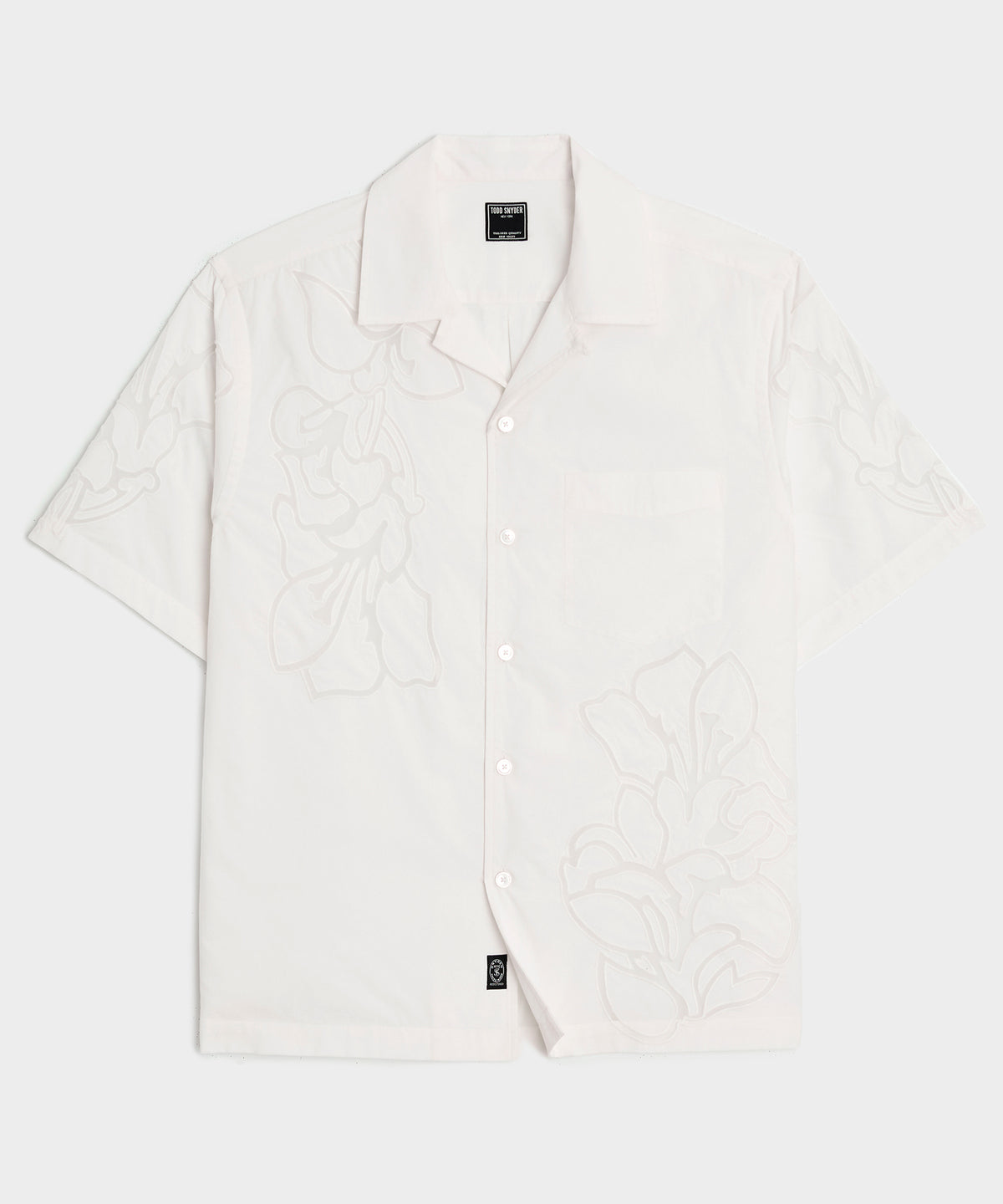 Cropped Cotton Camp Collar Shirt