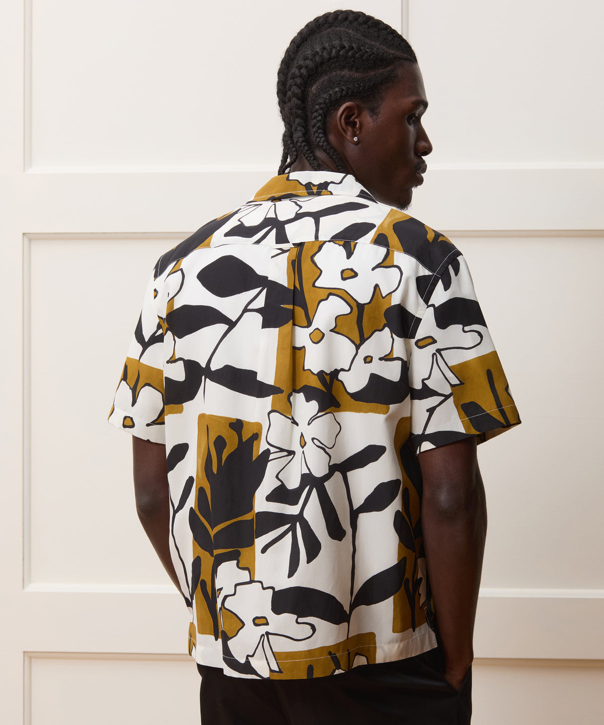 Cropped Silk-Cotton Camp Collar Shirt
