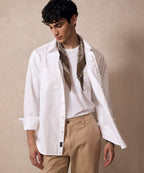 Classic Fit Denim Overshirt in White
