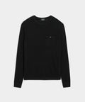 Premium Cashmere Pocket Tee in Black