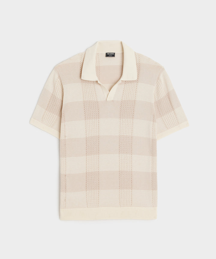 Mesh Silk-Cotton Montauk Sweater Polo