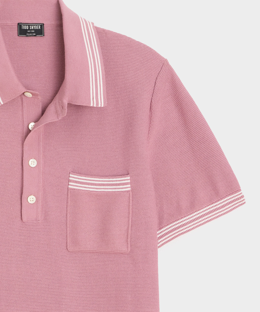 Tipped Waffle Sweater Polo