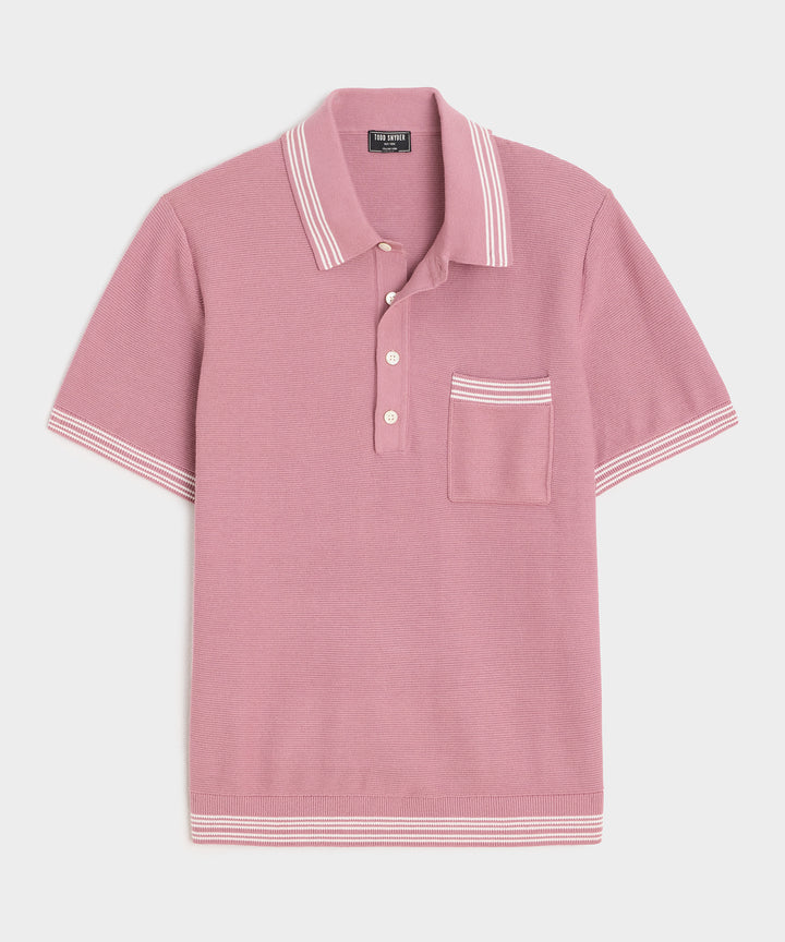 Tipped Waffle Sweater Polo