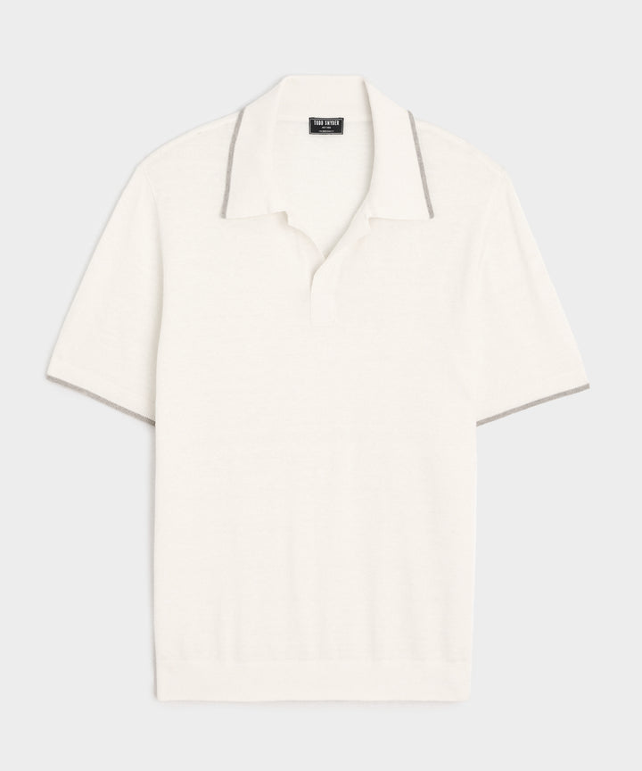 Silk-Cashmere Tipped Montauk Sweater Polo
