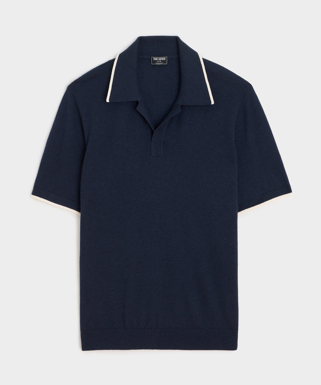 Silk-Cashmere Tipped Montauk Sweater Polo
