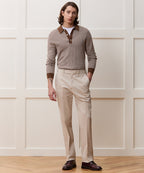 Silk-Cotton Geo Sweater Polo