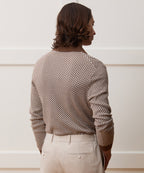 Silk-Cotton Geo Sweater Polo