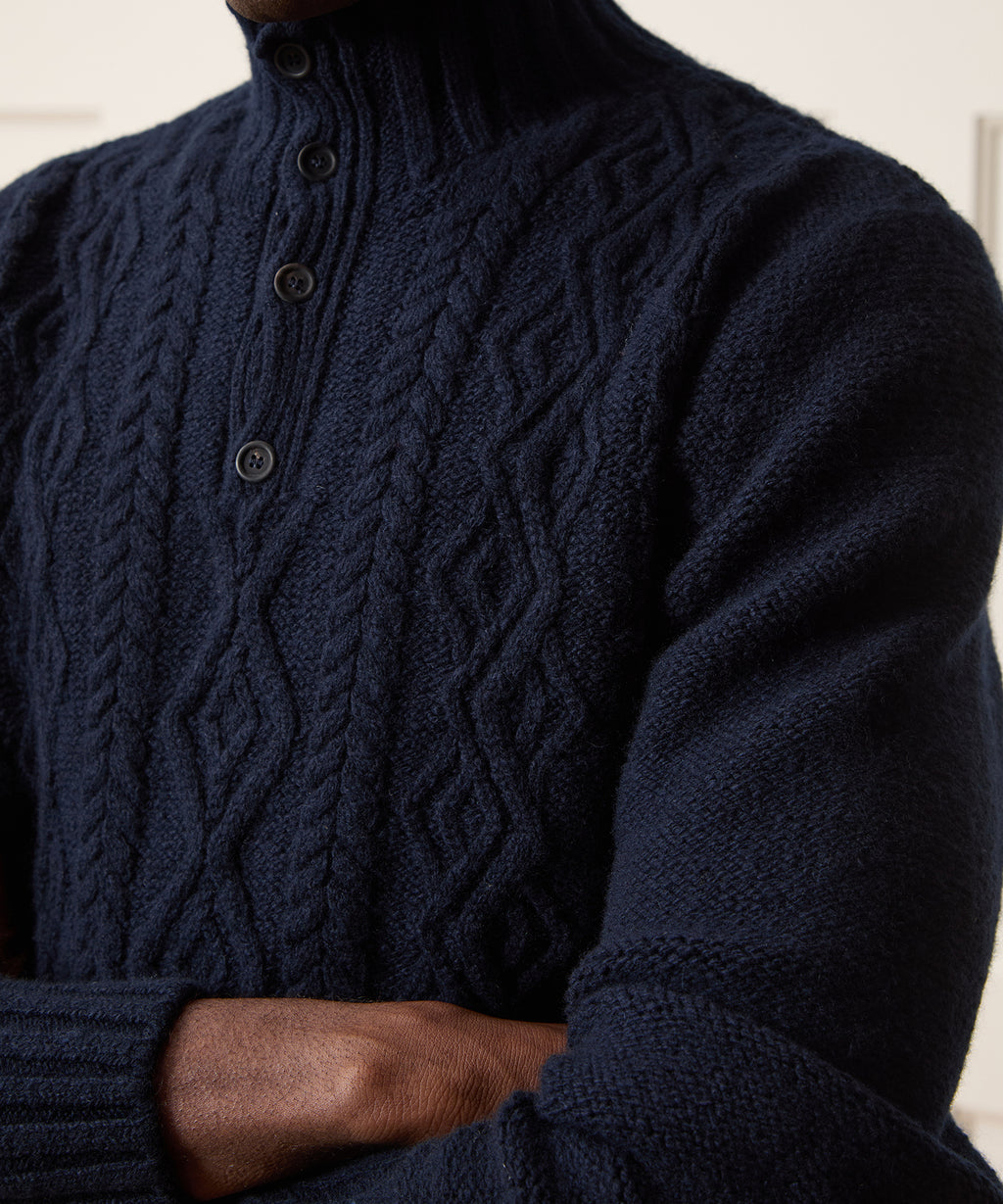 TS x Inis Meáin 50-Year Aran Mockneck Sweater