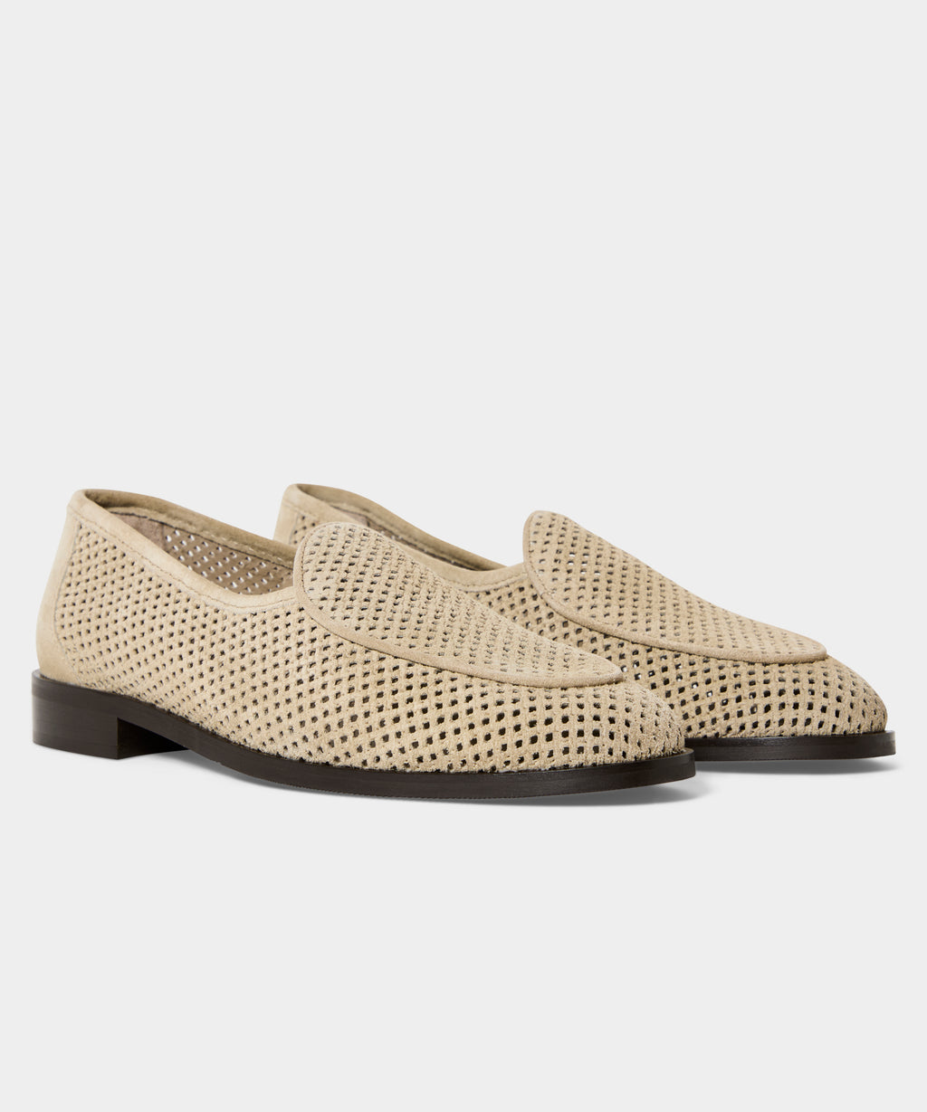 Jacques Solovière Suede Fishnet Loafer