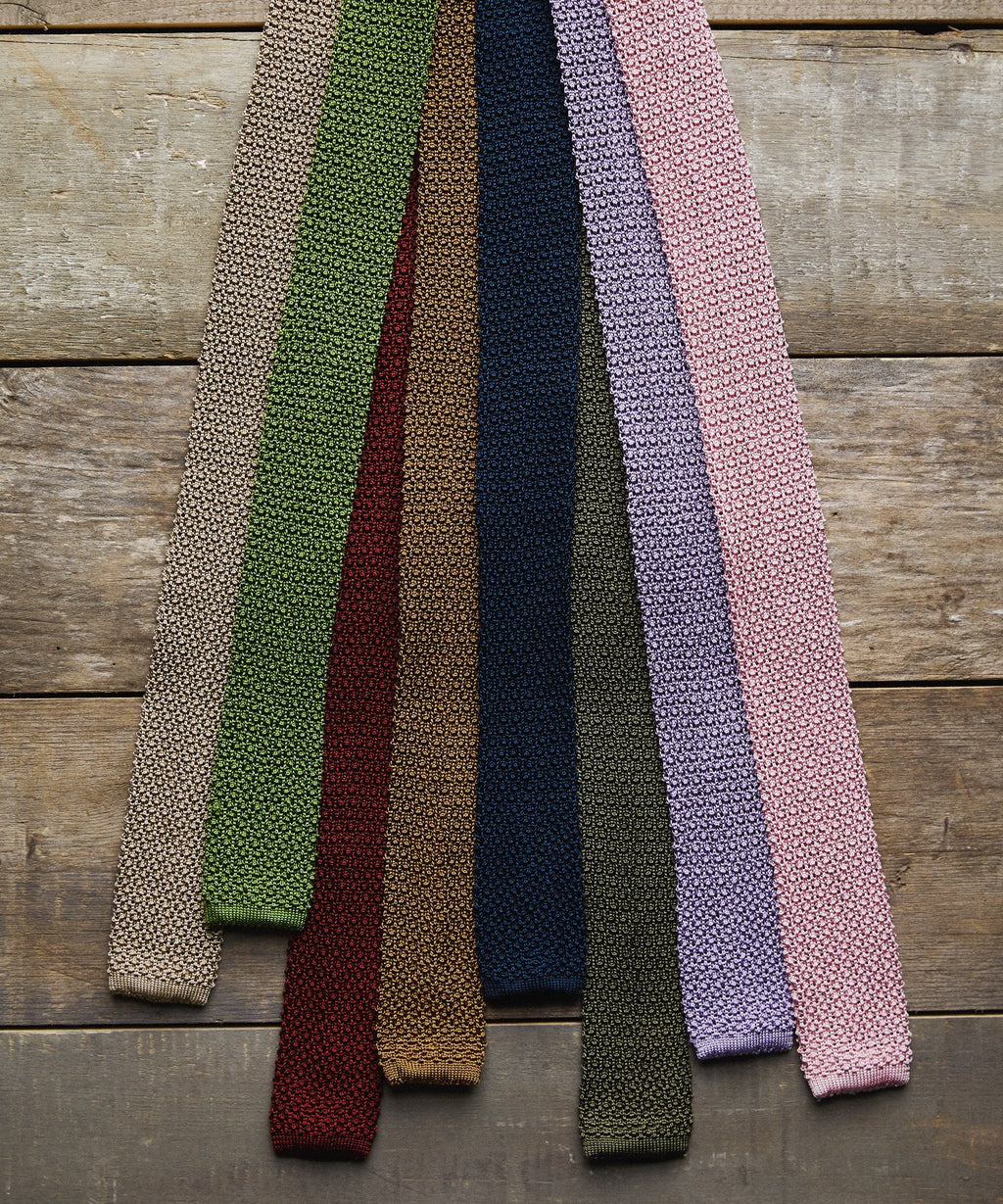 Italian Silk Knit Tie in Green