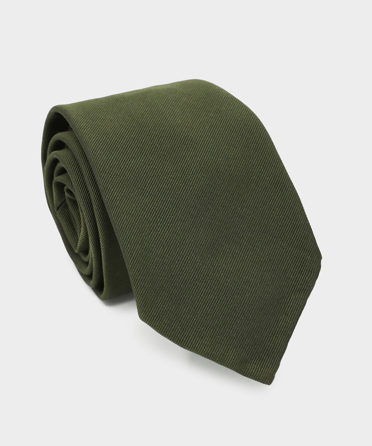 Italian Solid Tie in Olive