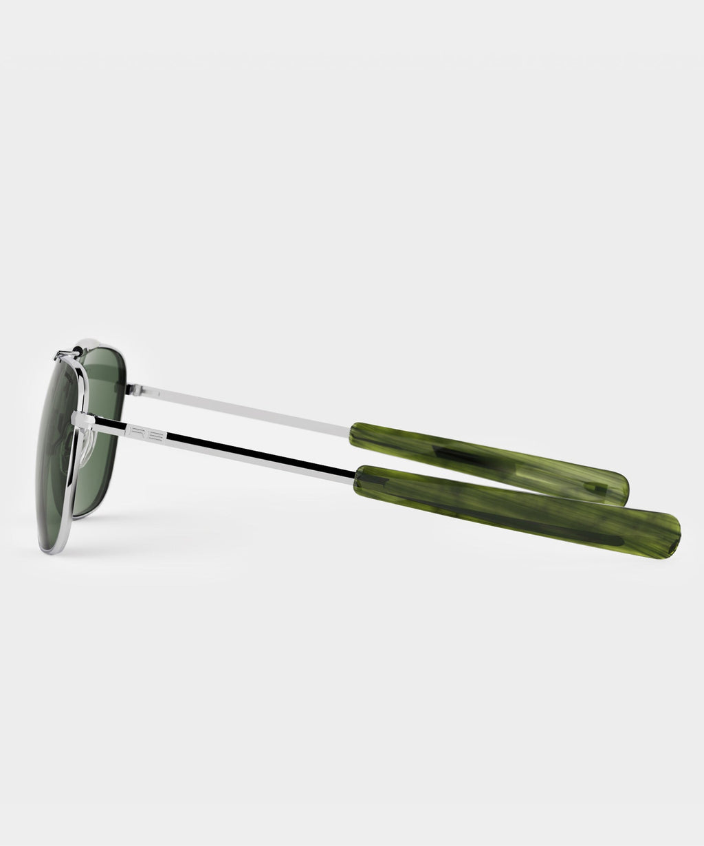 Randolph Glass Polarized Sunglasses AGX in Bright Chrome Silver