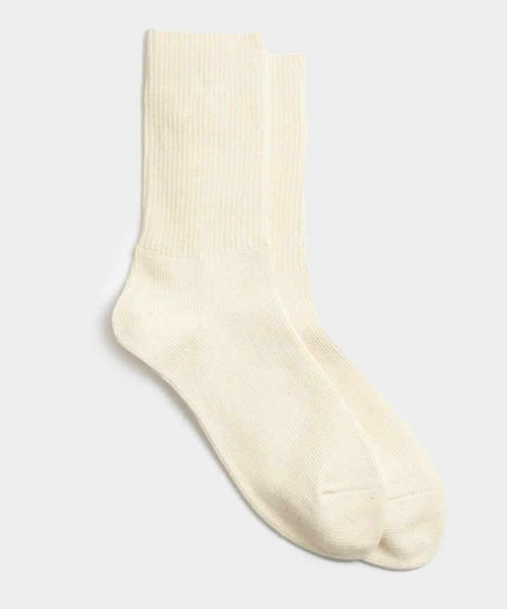 RoToTo Organic Daily 3 Pack Crew Socks in Ecru