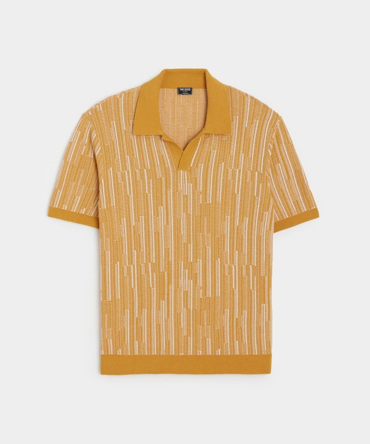 Textured Silk-Cotton Montauk Sweater Polo