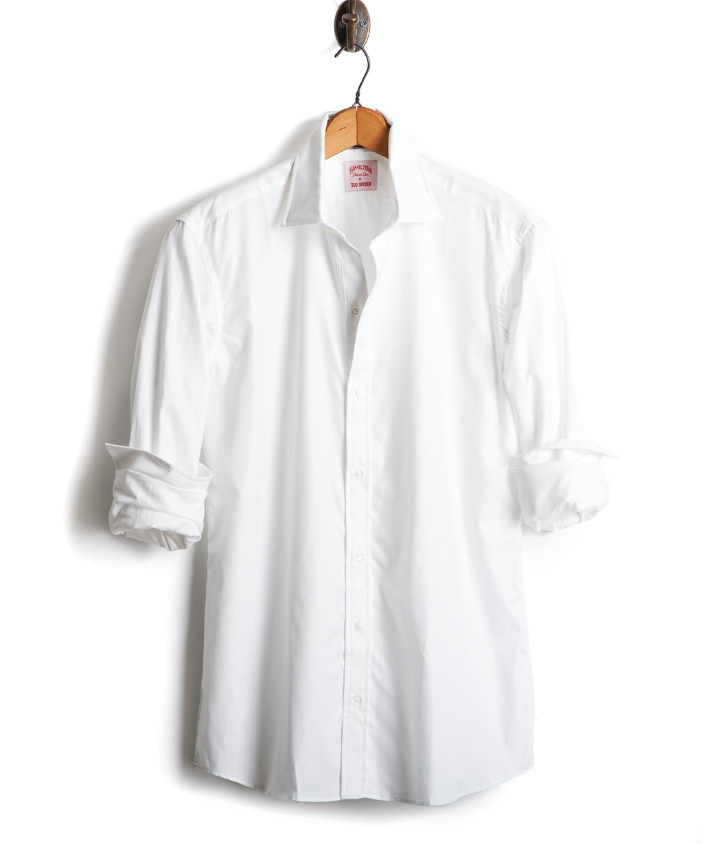 Hamilton + Todd Snyder Tuxedo Shirt with French Cuff in White