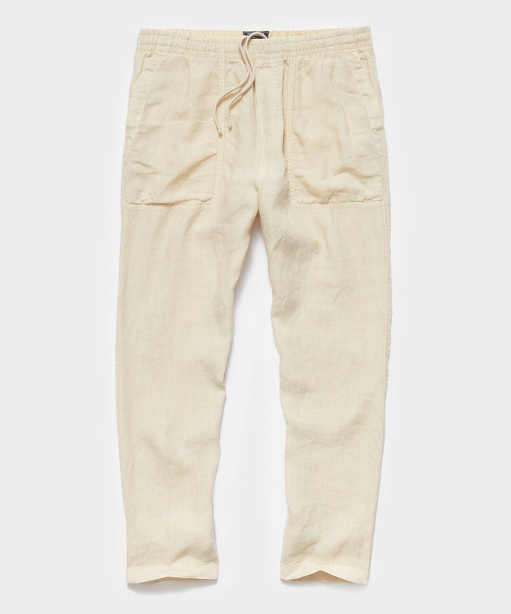 Italian Linen Beach Pant in Sand Dollar