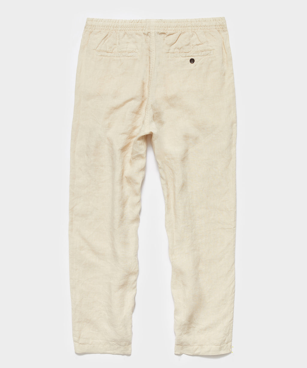 Italian Linen Beach Pant in Sand Dollar