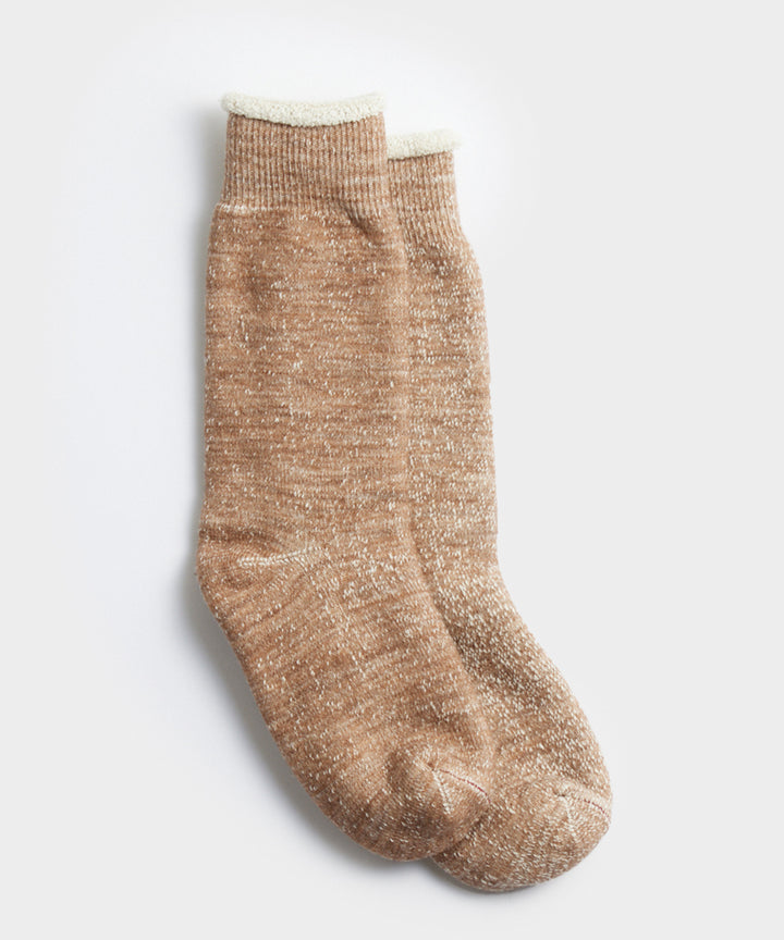 Rototo Double Face Crew Socks in Camel