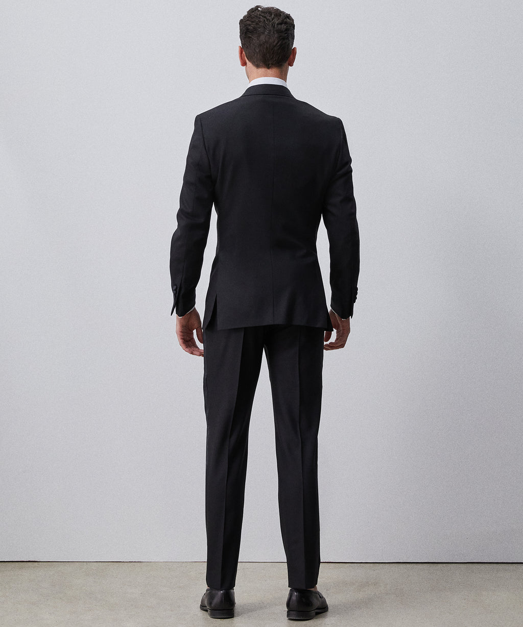 Made in USA Sutton Peak Lapel Tuxedo Jacket in Black